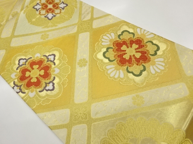 JAPANESE NAGOYA OBI / WOVEN FLOWER ARABESQUE